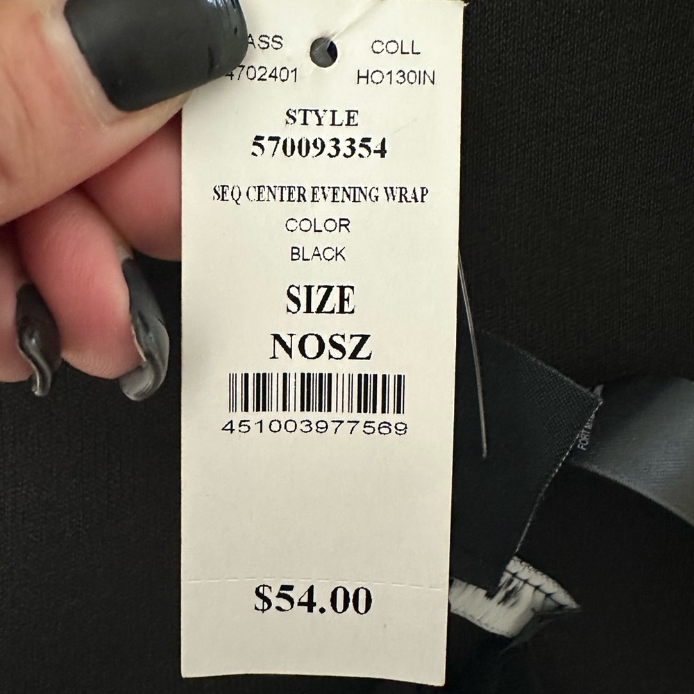 NWT WHBM Wrap with black embellishments. - Picture 2 of 5